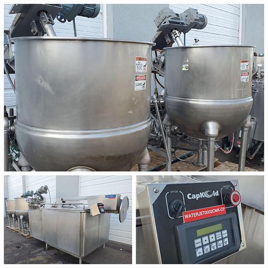 Used CapKold Water Jet Sous Vide Cooker Chiller and 2 GROEN INA/2-100 Kettles