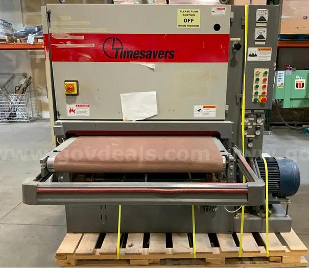 Used TIMESAVERS 143-2 HP75 43″ 2 Head Abrasive Wide Belt Sander