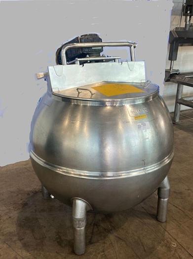 Used GROEN INA-200 Jacketed Steam Mixing Kettle with Agitator